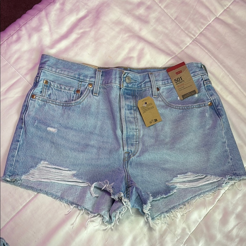 Levi's Women's Blue Denim 501 Shorts